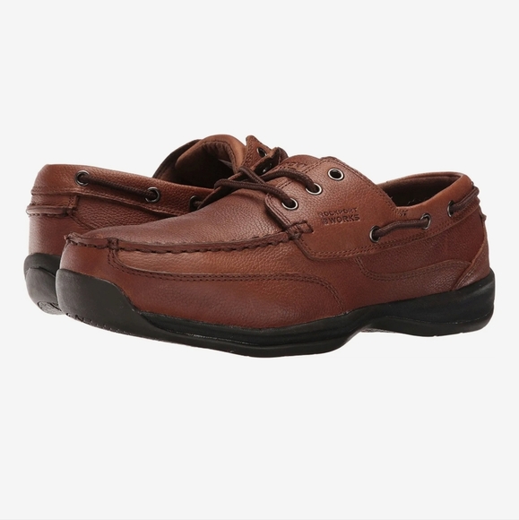 Rockport Shoes Rockport Works Sailing Club Brown Boat Shoes Sz 2 Steel Toe Rk6745 Poshmark